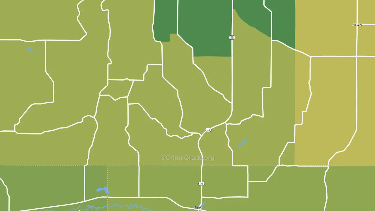 Eleva, WI Map of Drug-Related Crime Rates