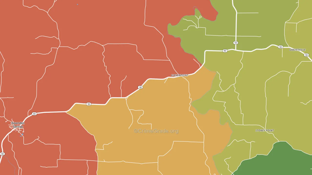 Elevenpoint, AR Map of Drug-Related Crime Rates