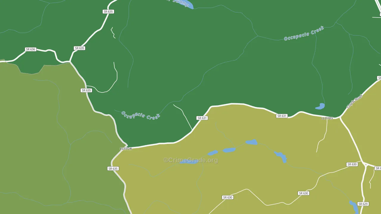 Elevon, VA Map of Drug-Related Crime Rates