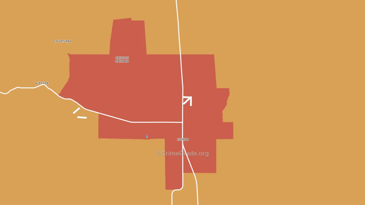 Elfrida, AZ Map of Drug-Related Crime Rates