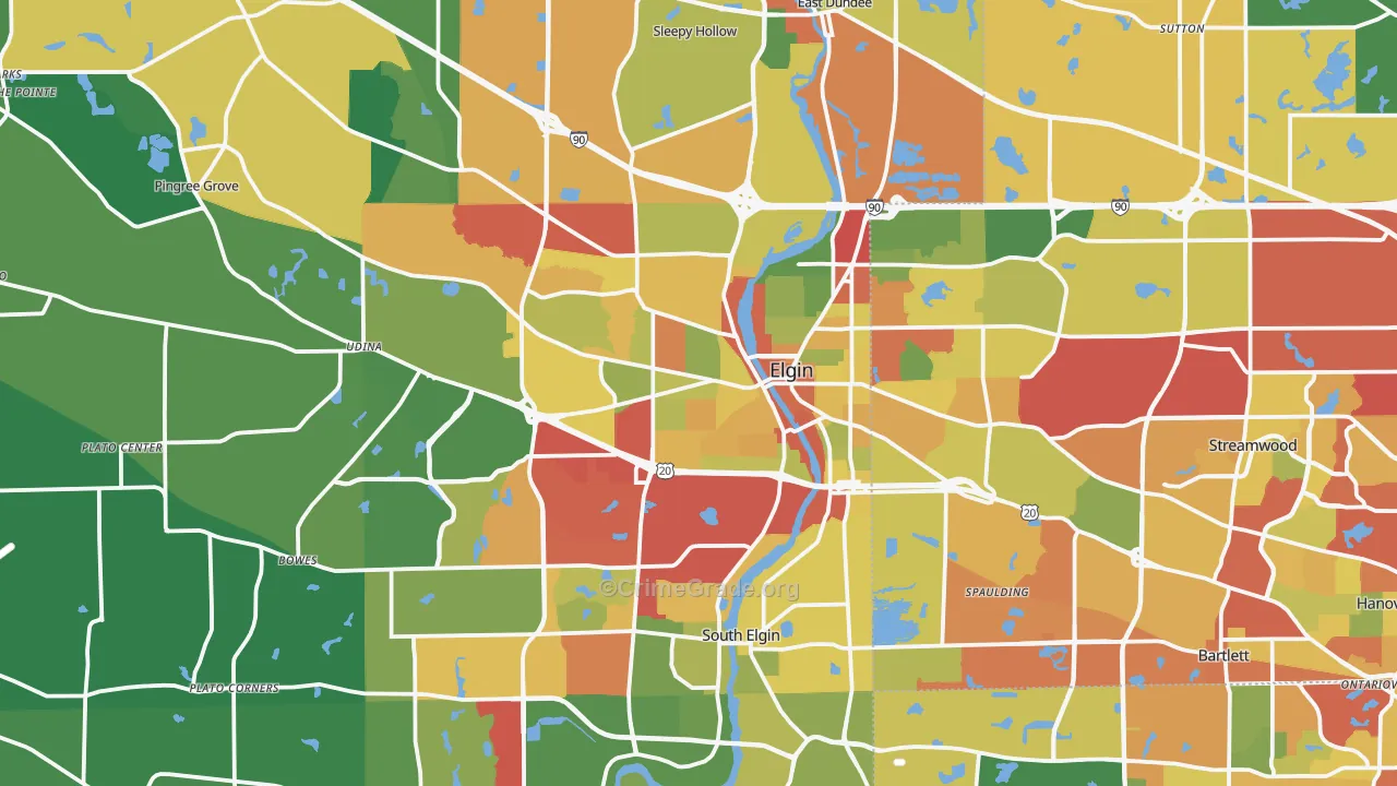 Elgin, IL Map of Drug-Related Crime Rates