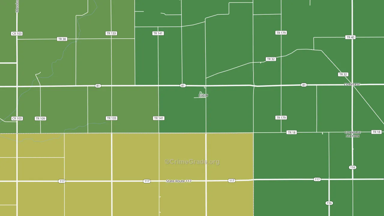 Elgin, OH Map of Drug-Related Crime Rates