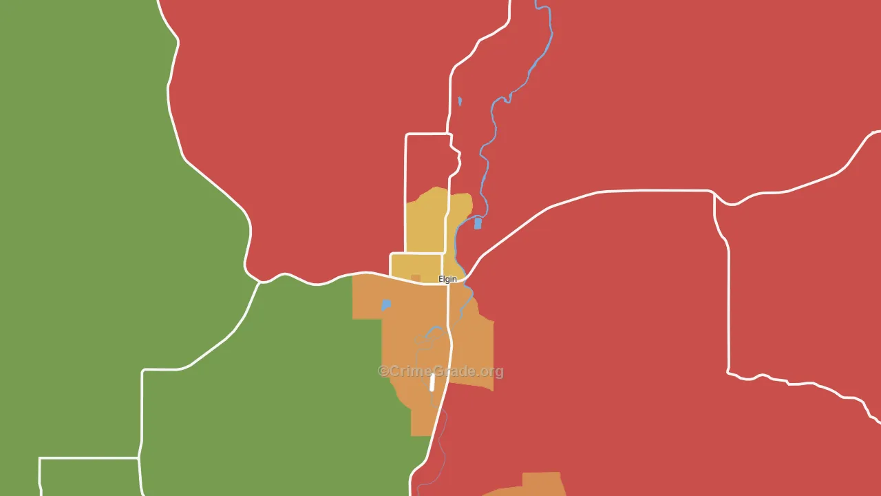 Elgin, OR Map of Drug-Related Crime Rates