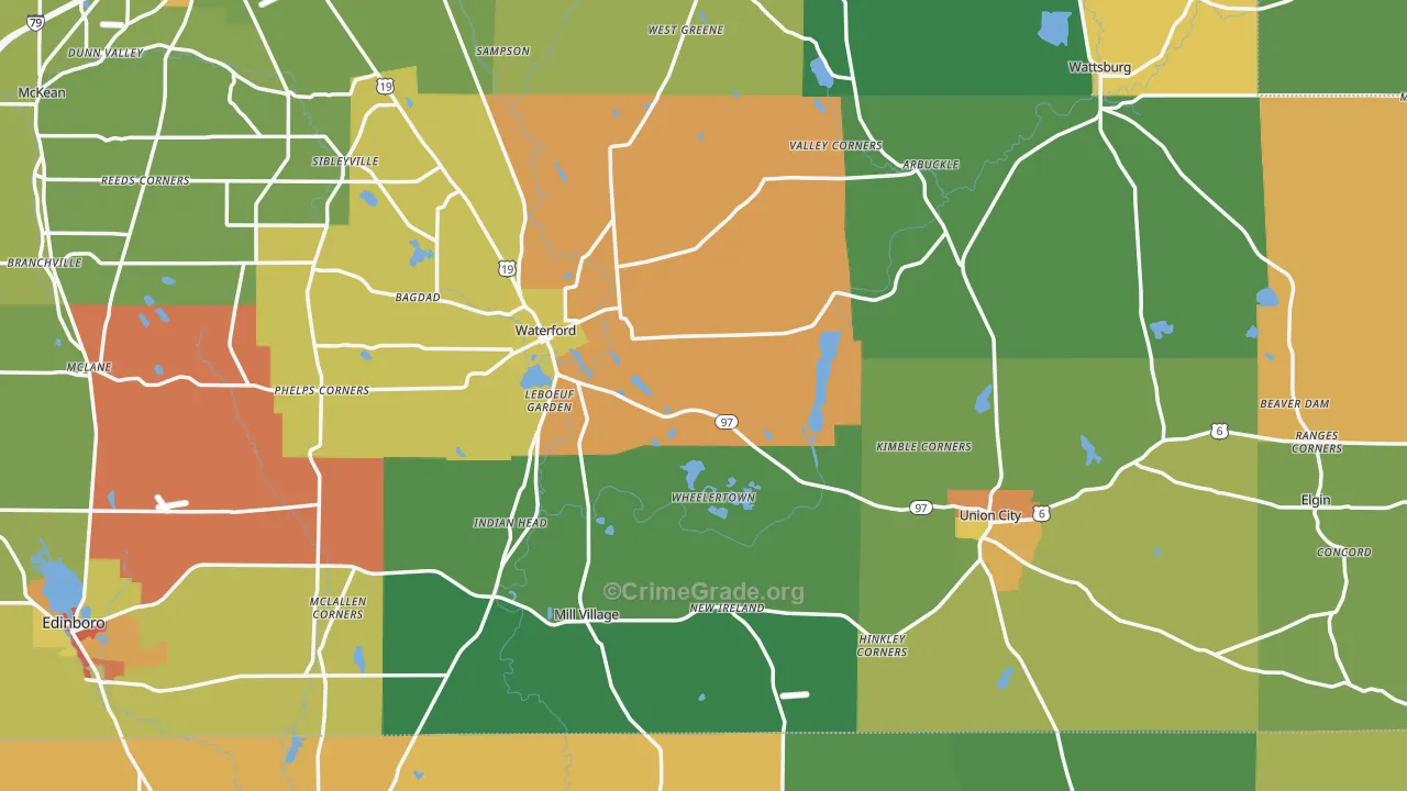 Elgin, PA Map of Drug-Related Crime Rates