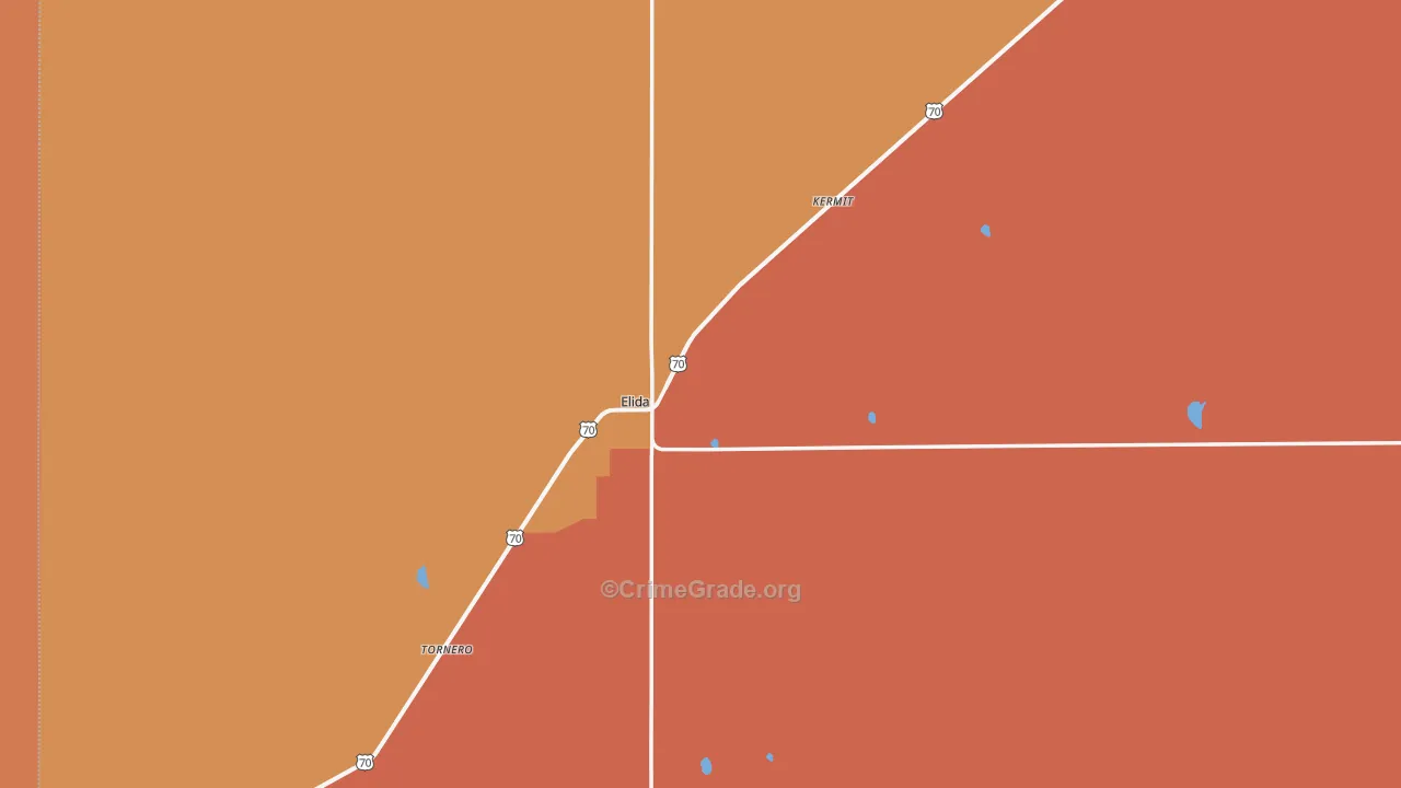 Elida, NM Map of Drug-Related Crime Rates