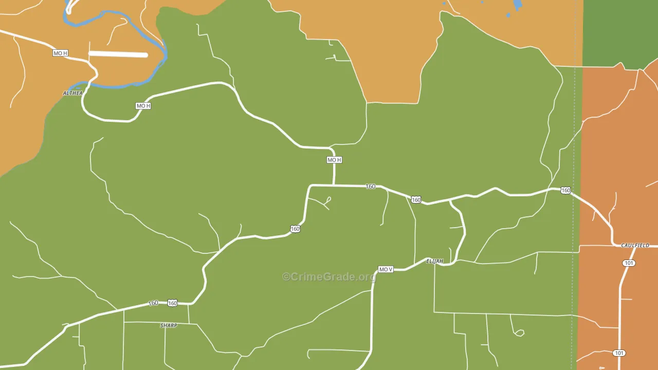 Elijah, MO Map of Drug-Related Crime Rates