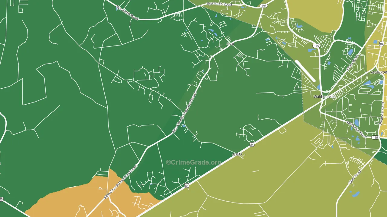 Elim, GA Map of Drug-Related Crime Rates