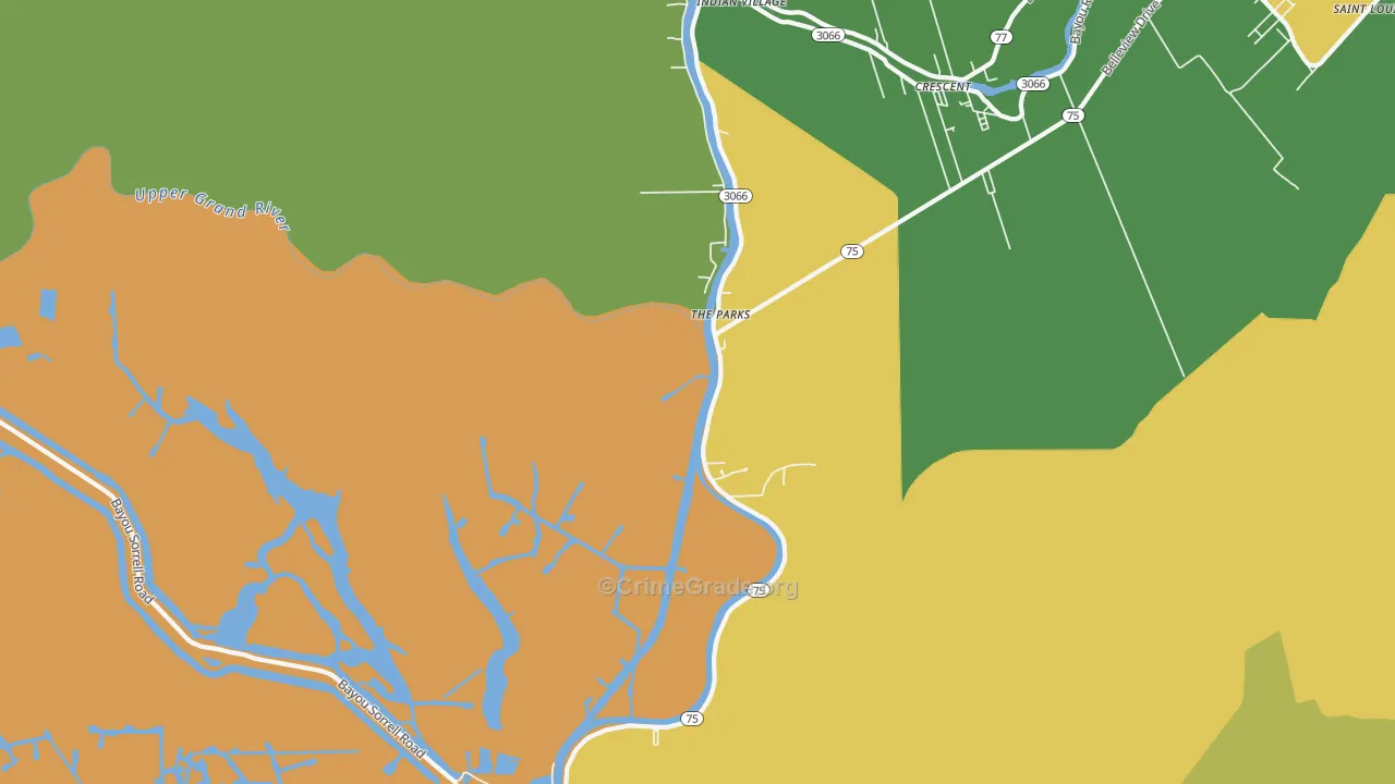 Eliza, LA Map of Drug-Related Crime Rates