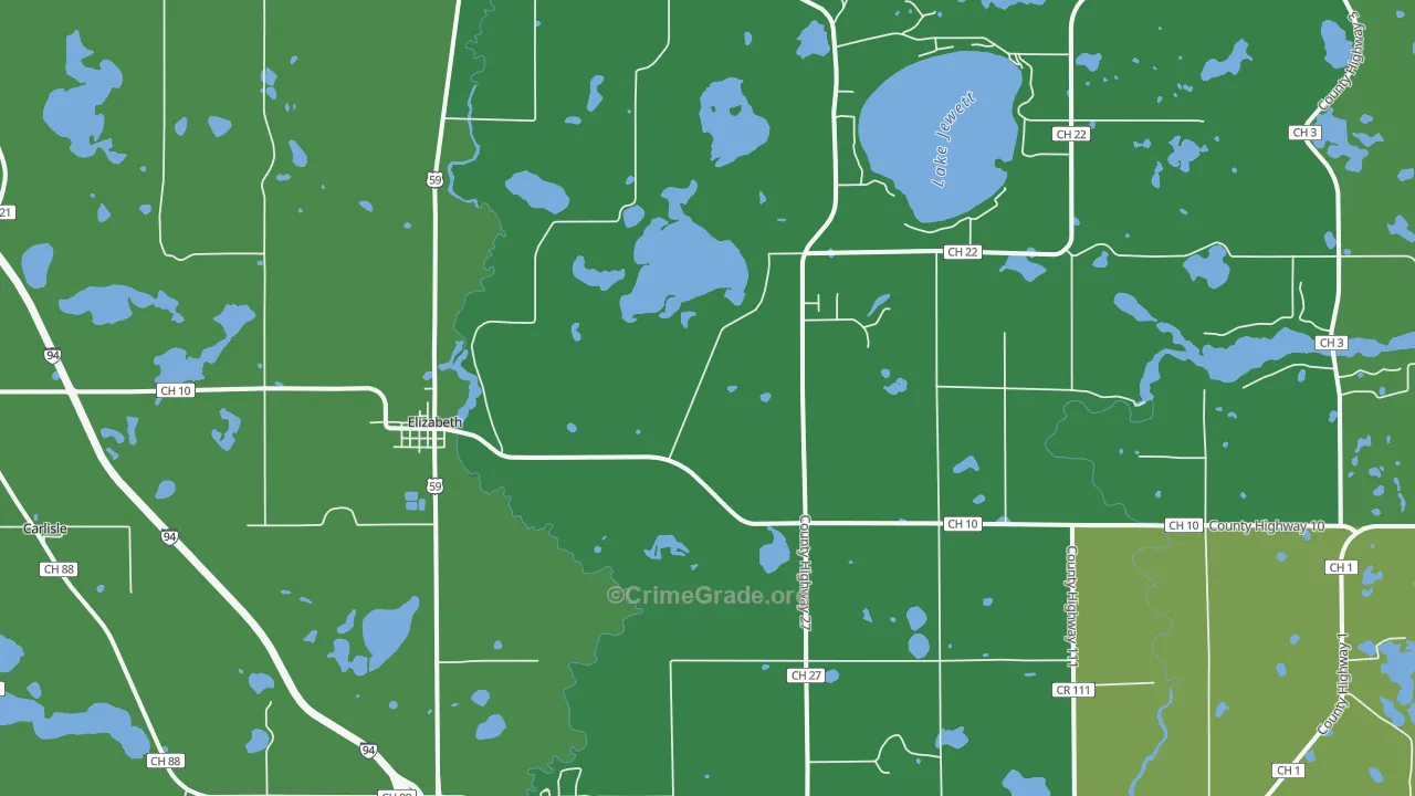 Elizabeth, MN Map of Drug-Related Crime Rates