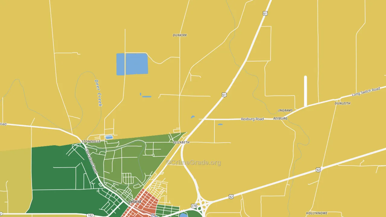 Elizabeth, MS Map of Drug-Related Crime Rates