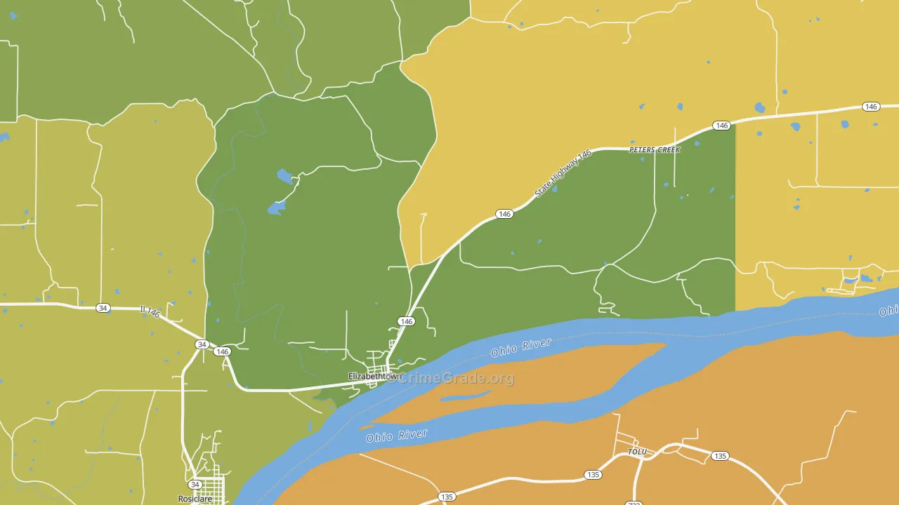 Elizabethtown, IL Map of Drug-Related Crime Rates