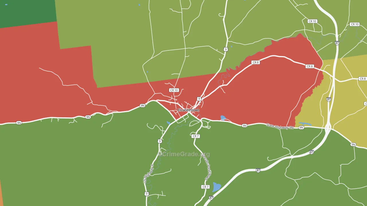 Elizabethtown, NY Map of Drug-Related Crime Rates