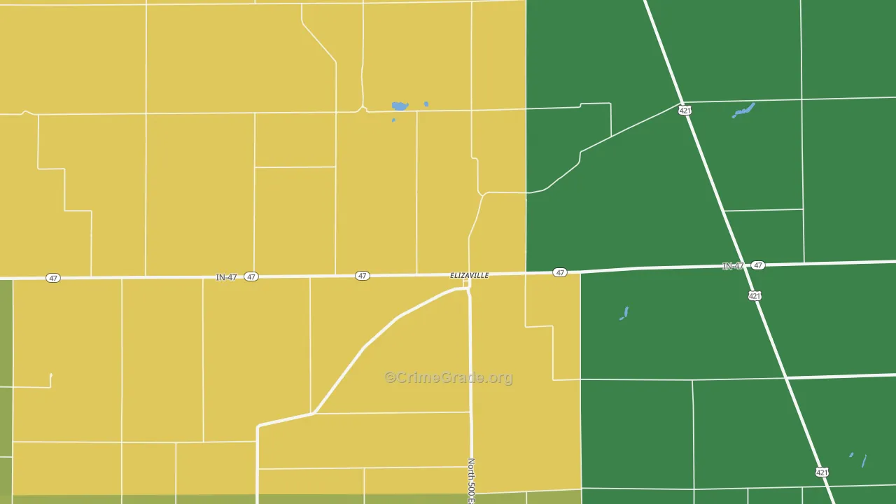 Elizaville, IN Map of Drug-Related Crime Rates
