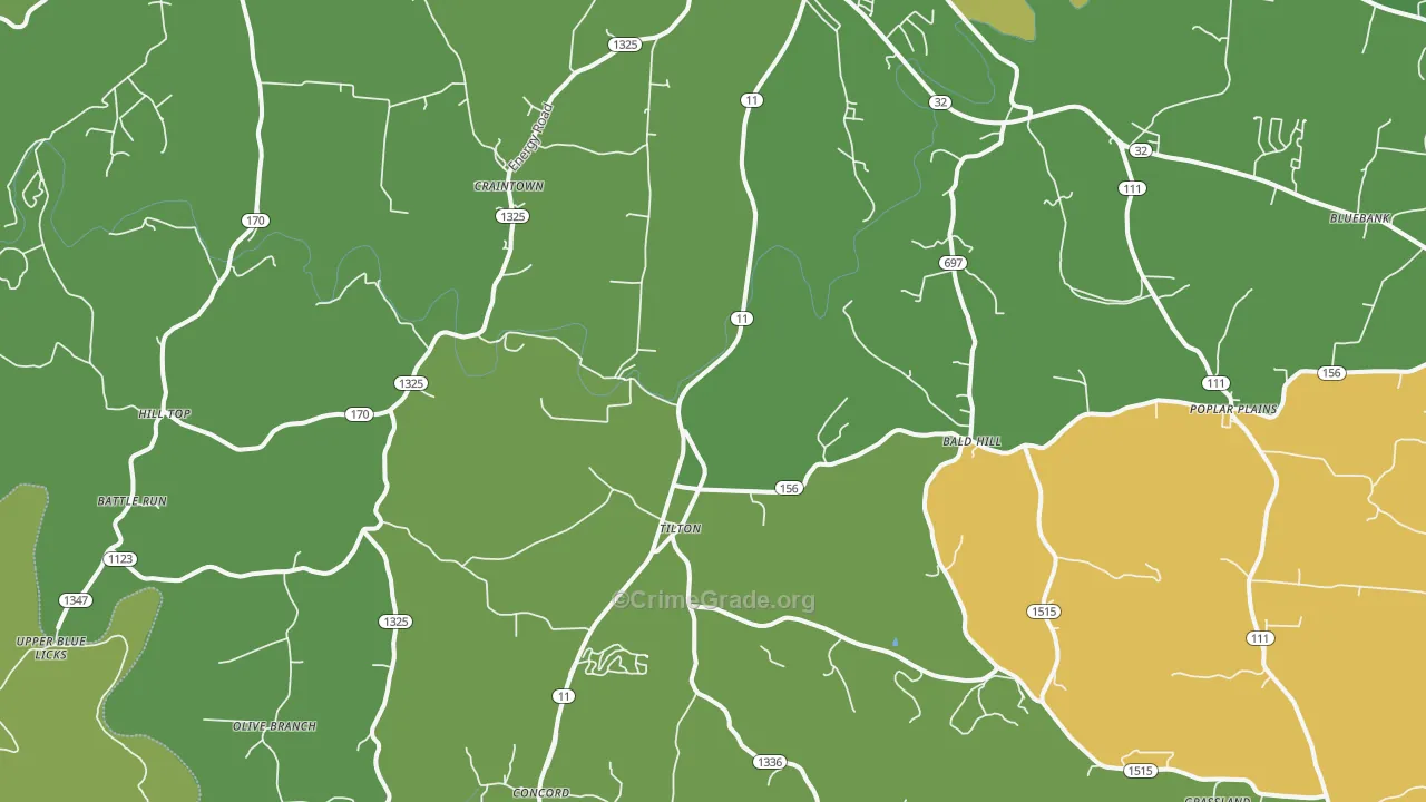 Elizaville, KY Map of Drug-Related Crime Rates