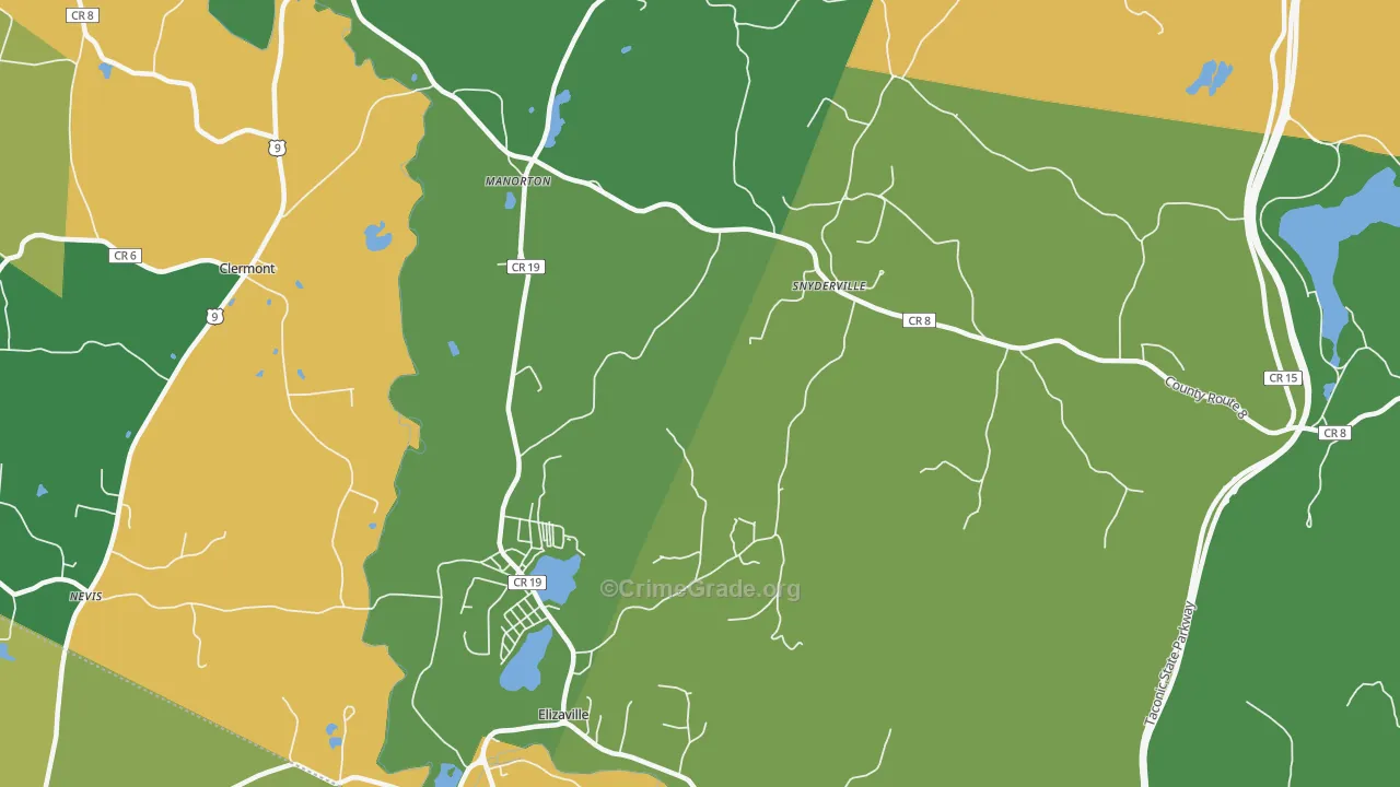 Elizaville, NY Map of Drug-Related Crime Rates