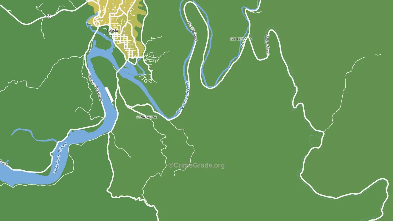 Elk City, OR Map of Drug-Related Crime Rates