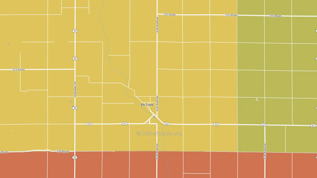 Elk Creek, NE Map of Drug-Related Crime Rates