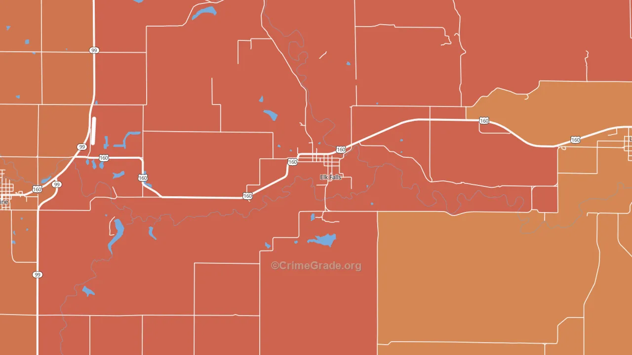 Elk Falls, KS Map of Drug-Related Crime Rates