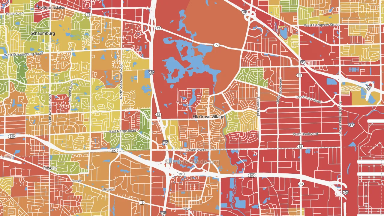 Elk Grove Village, IL Map of Drug-Related Crime Rates
