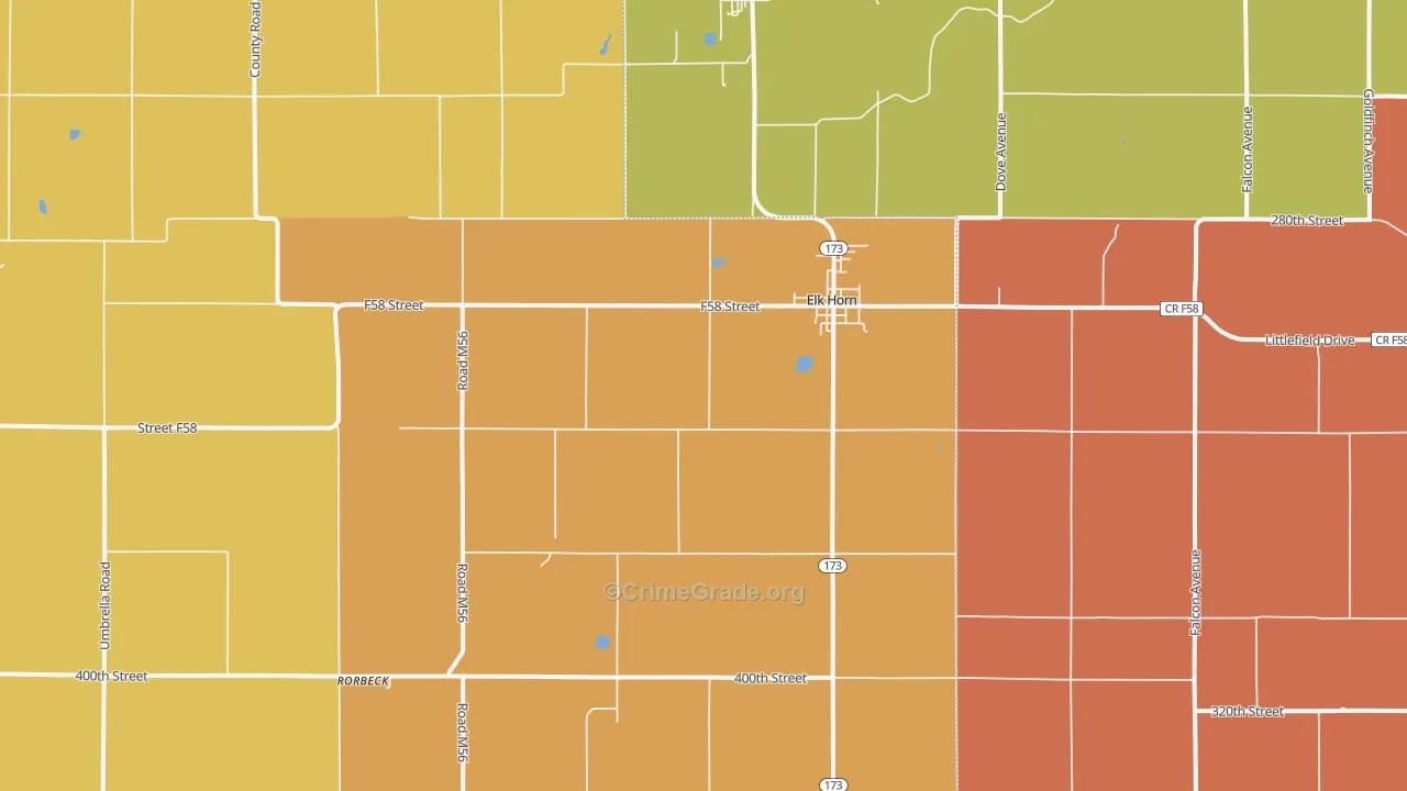 Elk Horn, IA Map of Drug-Related Crime Rates