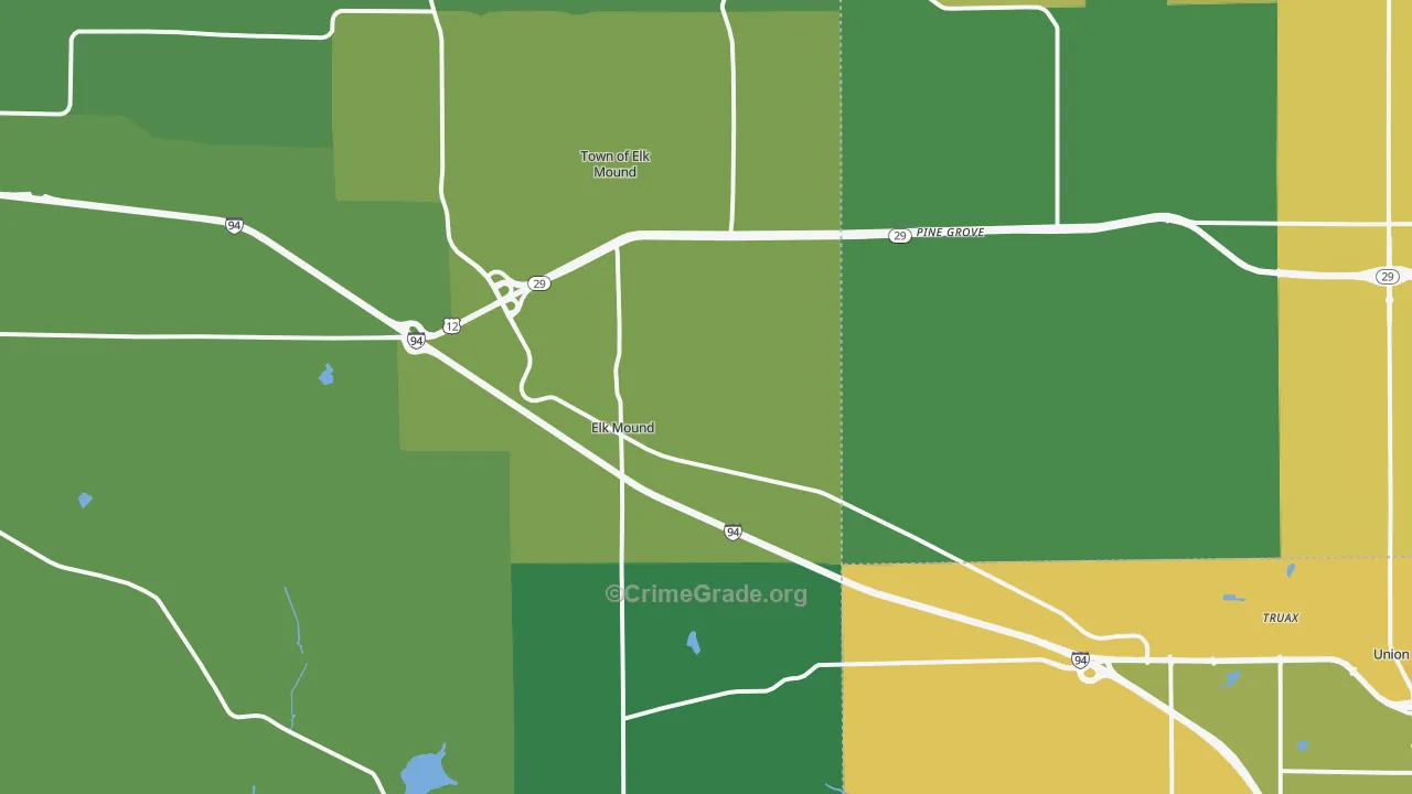 Elk Mound, WI Map of Drug-Related Crime Rates