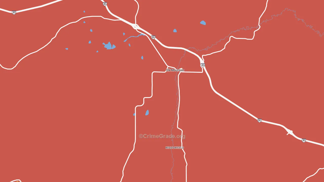 Elk Mountain, WY Map of Drug-Related Crime Rates