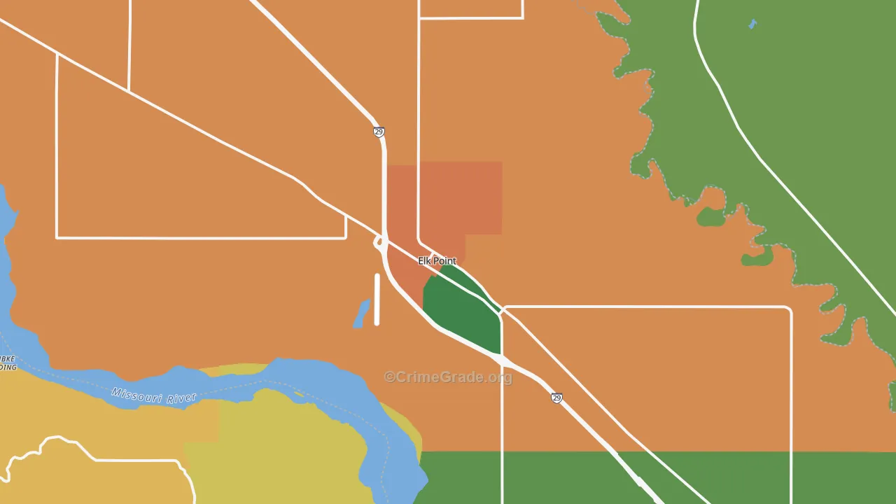Elk Point, SD Map of Drug-Related Crime Rates