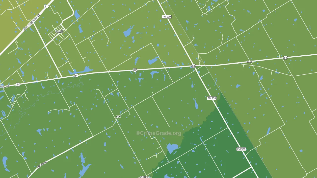 Elk, TX Map of Drug-Related Crime Rates