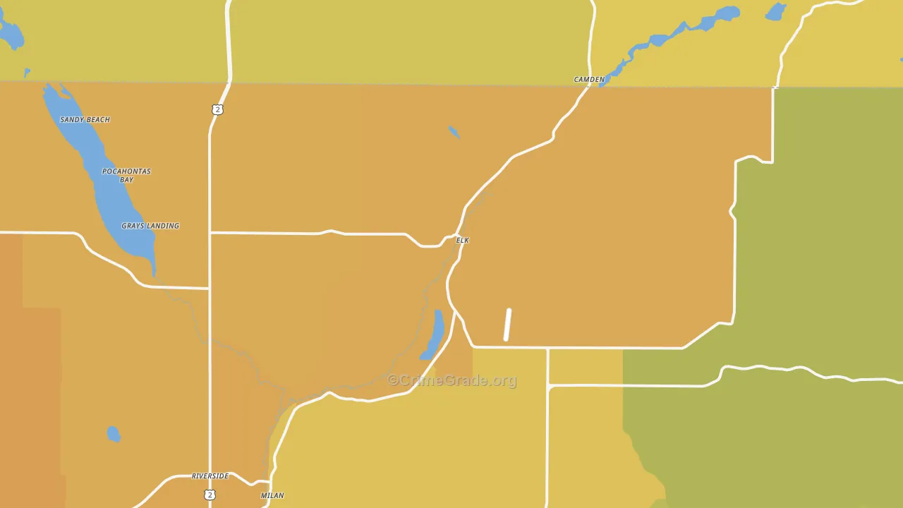 Elk, WA Map of Drug-Related Crime Rates
