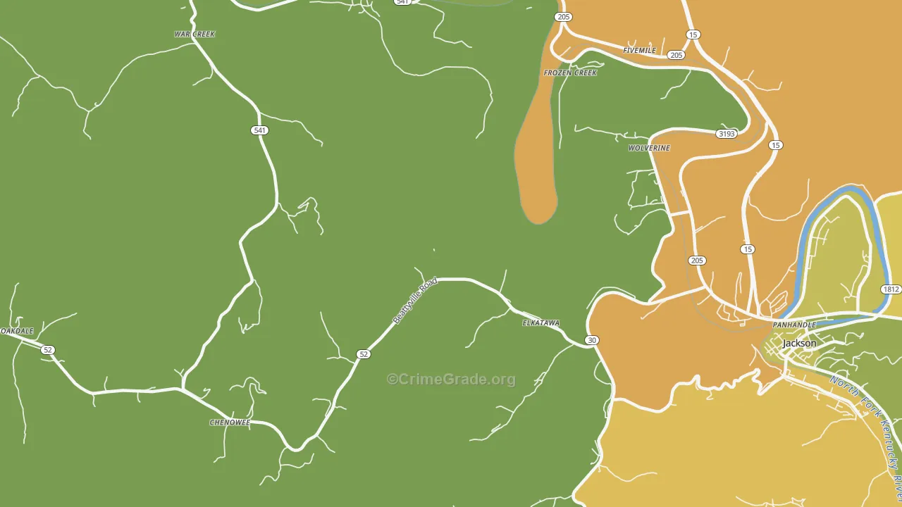 Elkatawa, KY Map of Drug-Related Crime Rates
