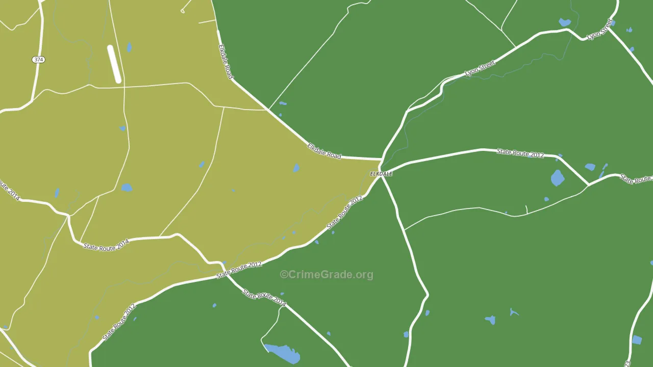 Elkdale, PA Map of Drug-Related Crime Rates
