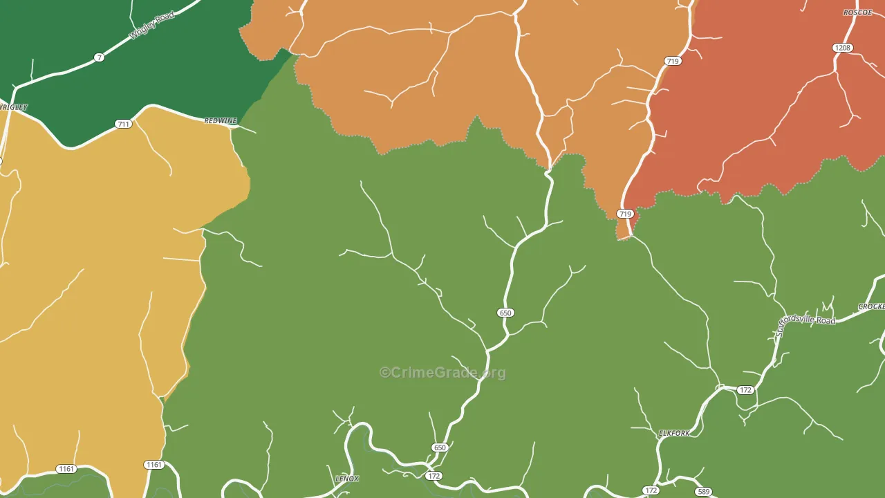 Elkfork, KY Map of Drug-Related Crime Rates