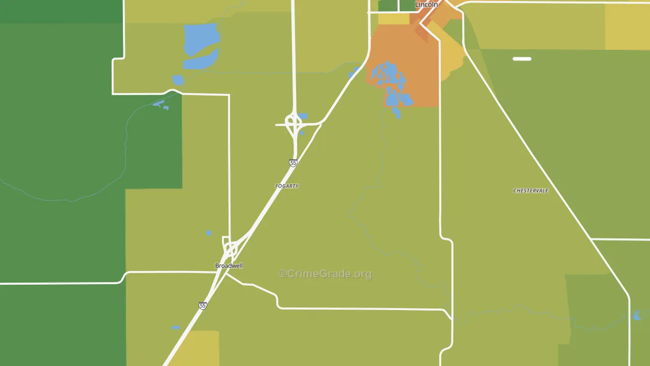 Elkhart, IL Map of Drug-Related Crime Rates