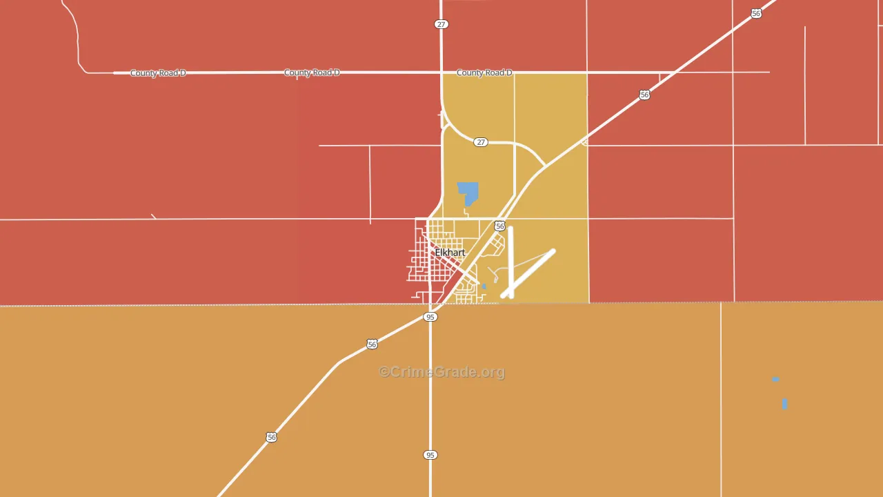 Elkhart, KS Map of Drug-Related Crime Rates