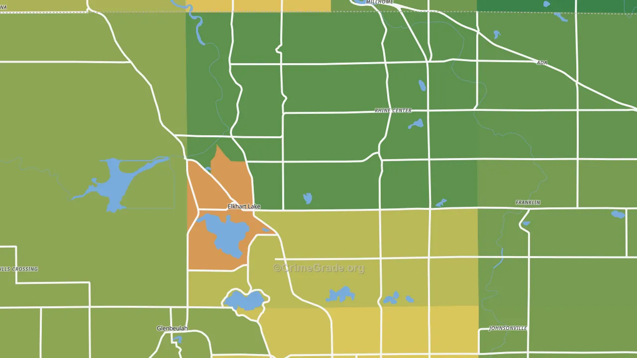 Elkhart Lake, WI Map of Drug-Related Crime Rates