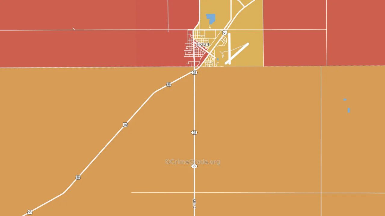 Elkhart, OK Map of Drug-Related Crime Rates