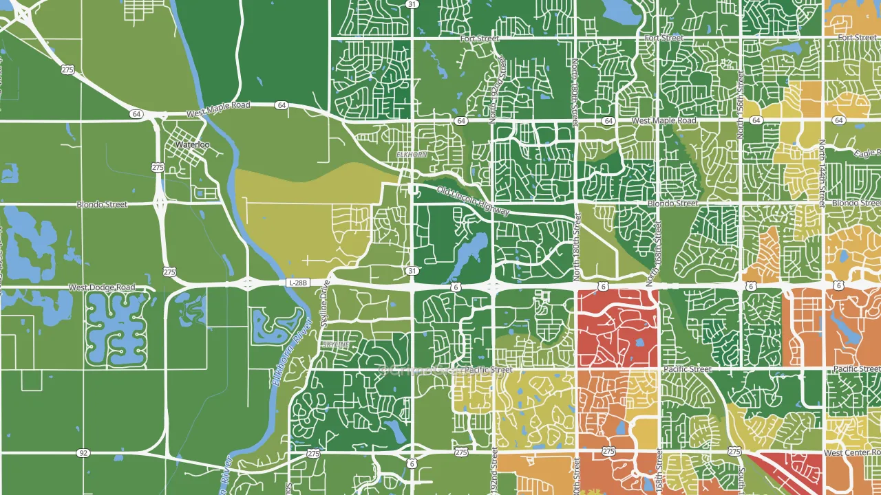 Elkhorn, NE Map of Drug-Related Crime Rates