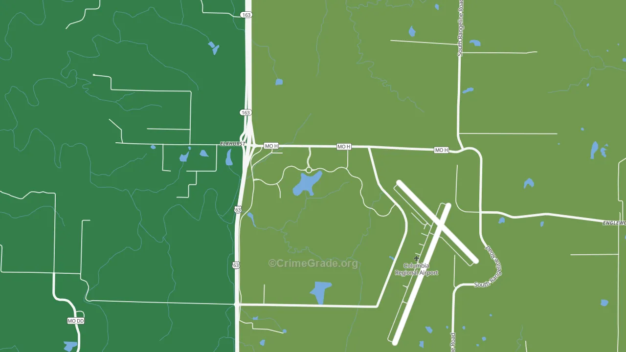 Elkhurst, MO Map of Drug-Related Crime Rates