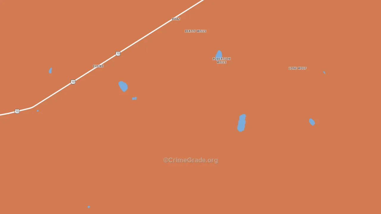 Elkins, NM Map of Drug-Related Crime Rates