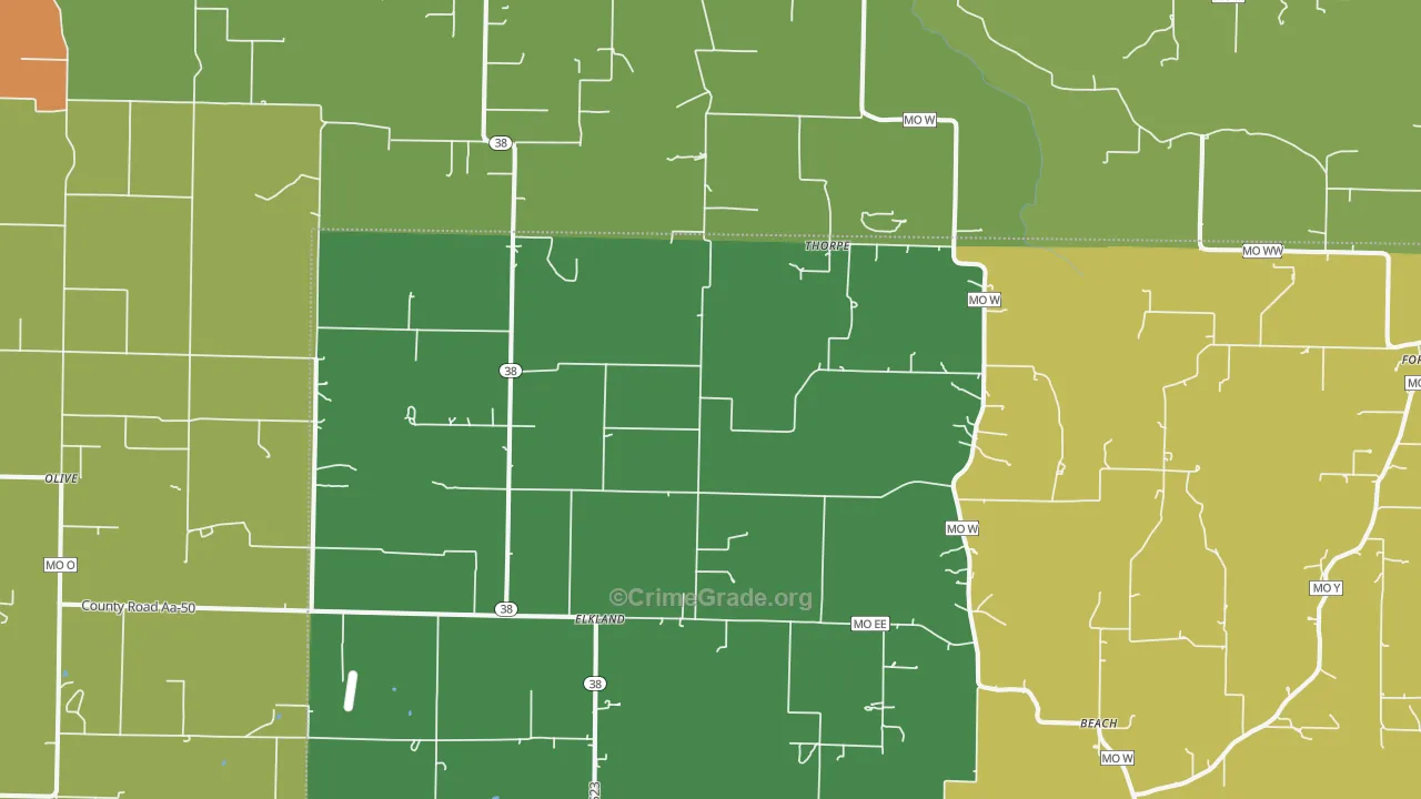 Elkland, MO Map of Drug-Related Crime Rates