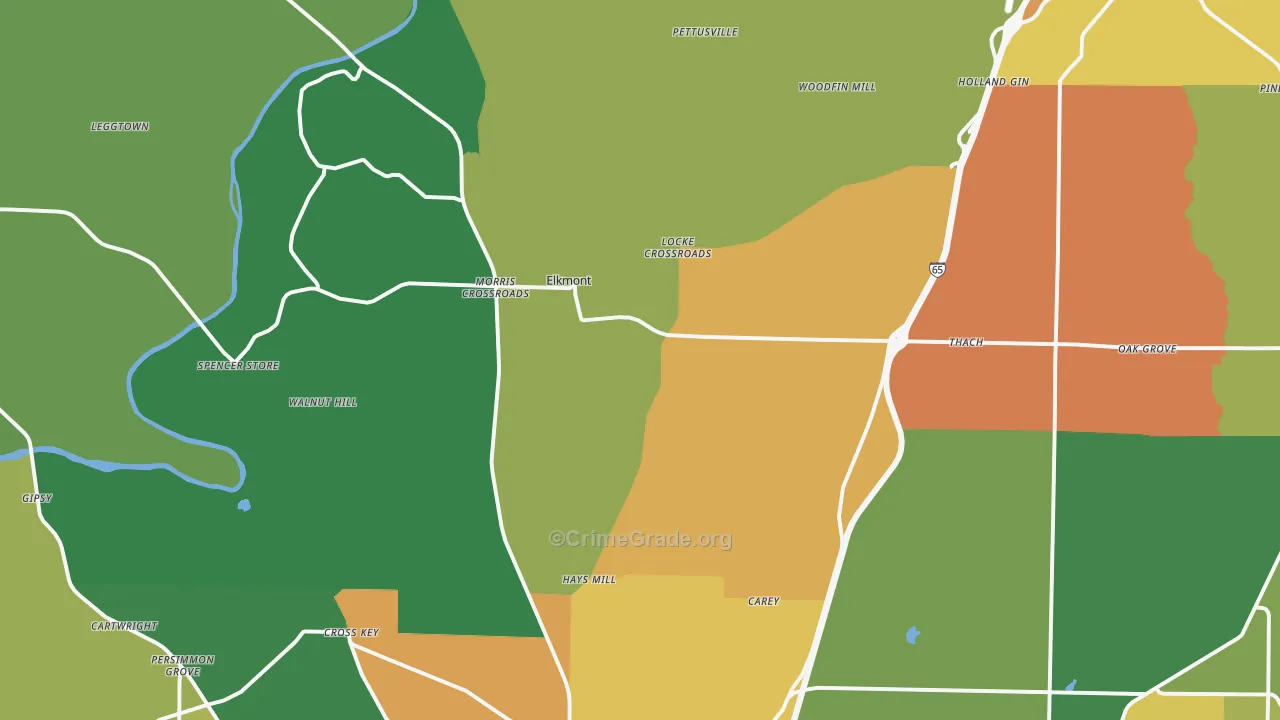 Elkmont, AL Map of Drug-Related Crime Rates