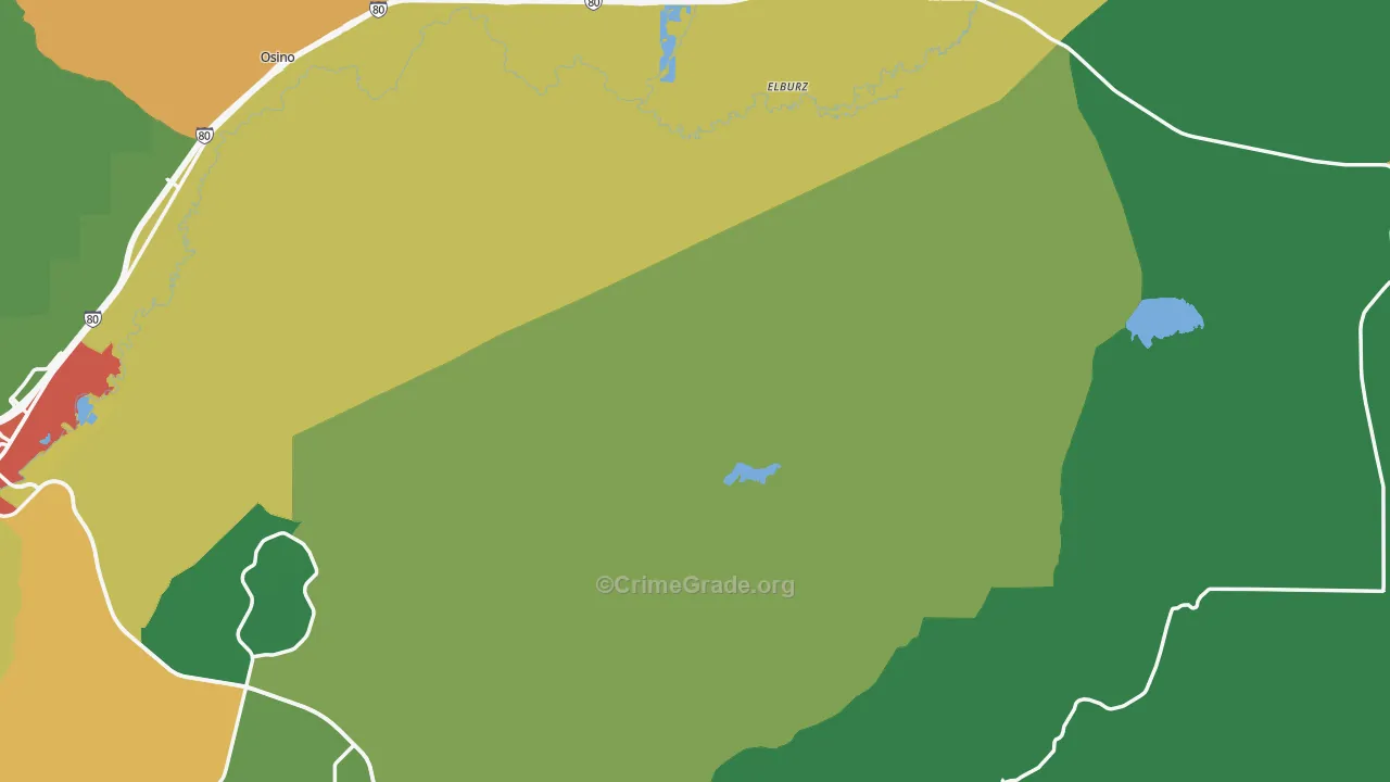 Elko County, NV Map of Drug-Related Crime Rates