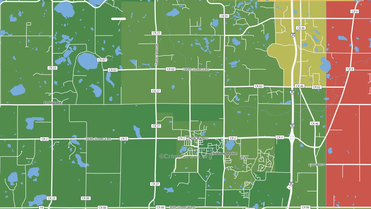 Elko, MN Map of Drug-Related Crime Rates