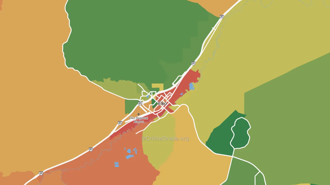 Elko, NV Map of Drug-Related Crime Rates