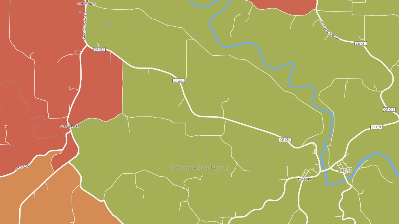 Elkport, IA Map of Drug-Related Crime Rates