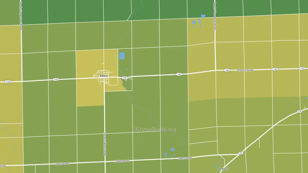 Elkton, MI Map of Drug-Related Crime Rates