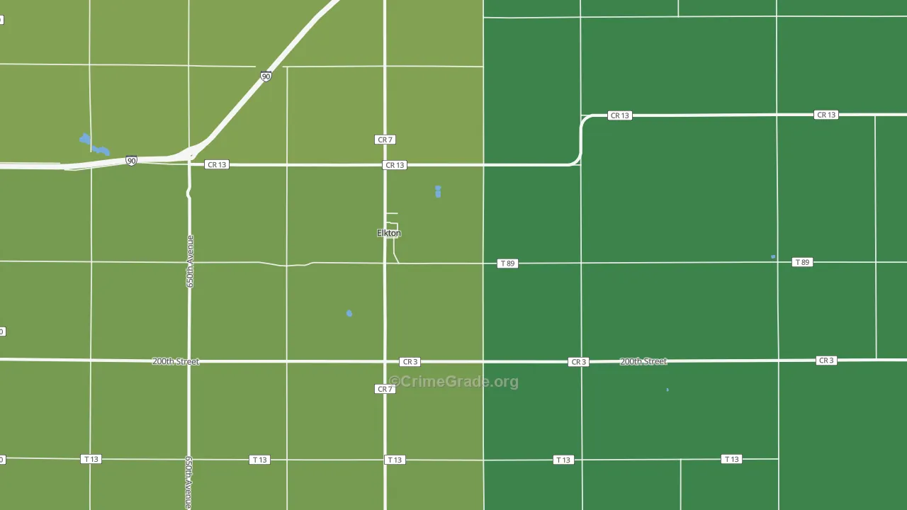 Elkton, MN Map of Drug-Related Crime Rates