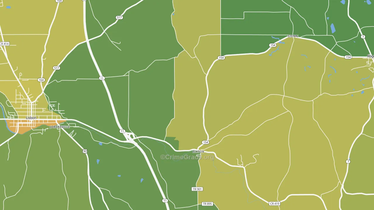 Elkton, OH Map of Drug-Related Crime Rates