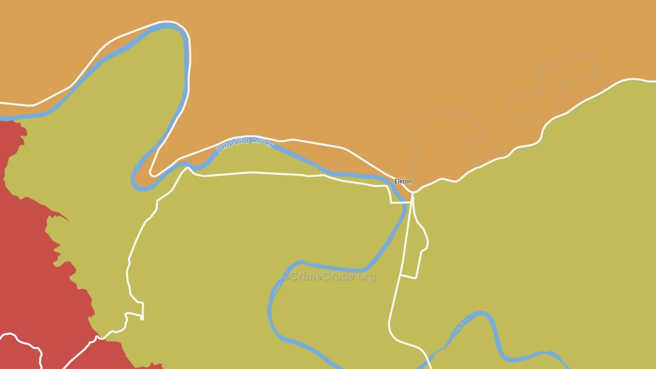 Elkton, OR Map of Drug-Related Crime Rates