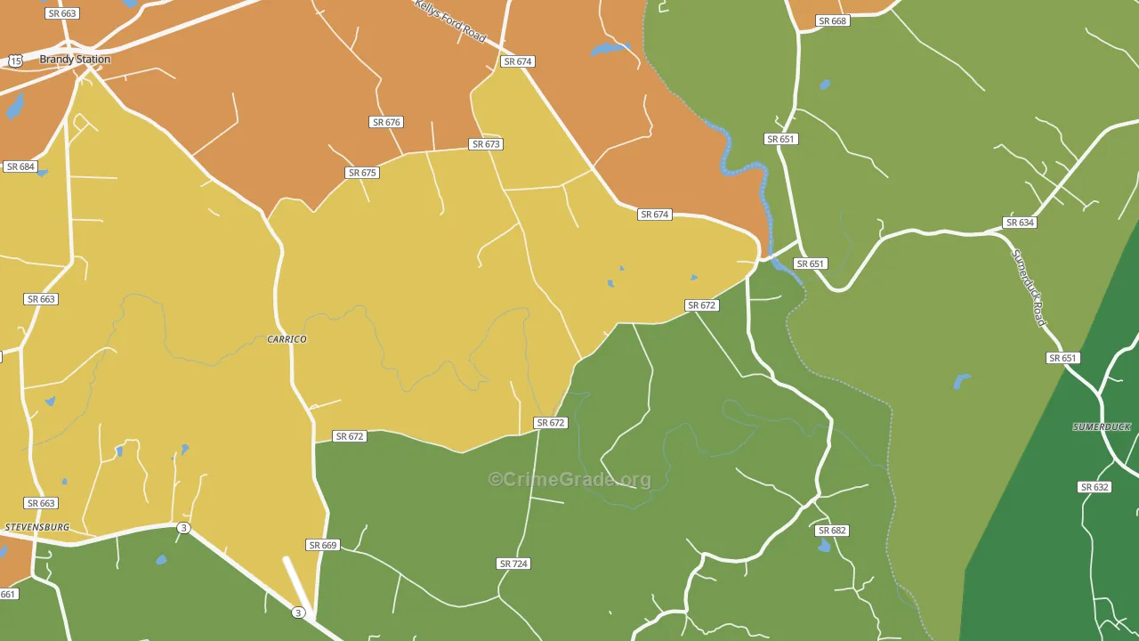 Elkwood, VA Map of Drug-Related Crime Rates
